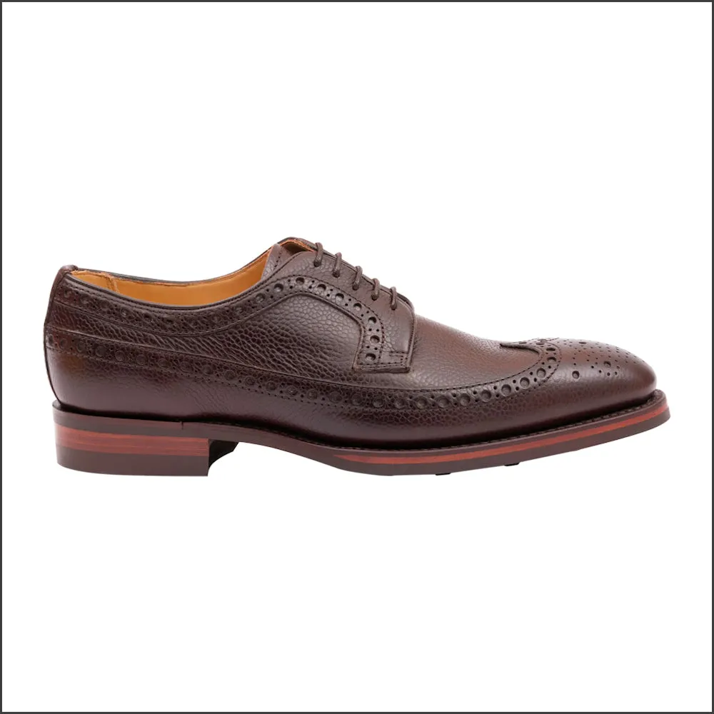 Barker Calvay Dark Brown Grain Wingtip Brogue/