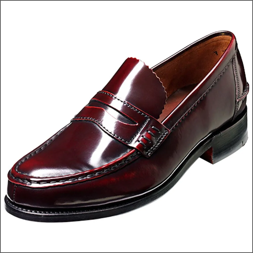 Barker Caruso Burgundy Hi-Shine Penny Loafer--