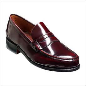 Barker Caruso Burgundy Hi-Shine Penny Loafer--