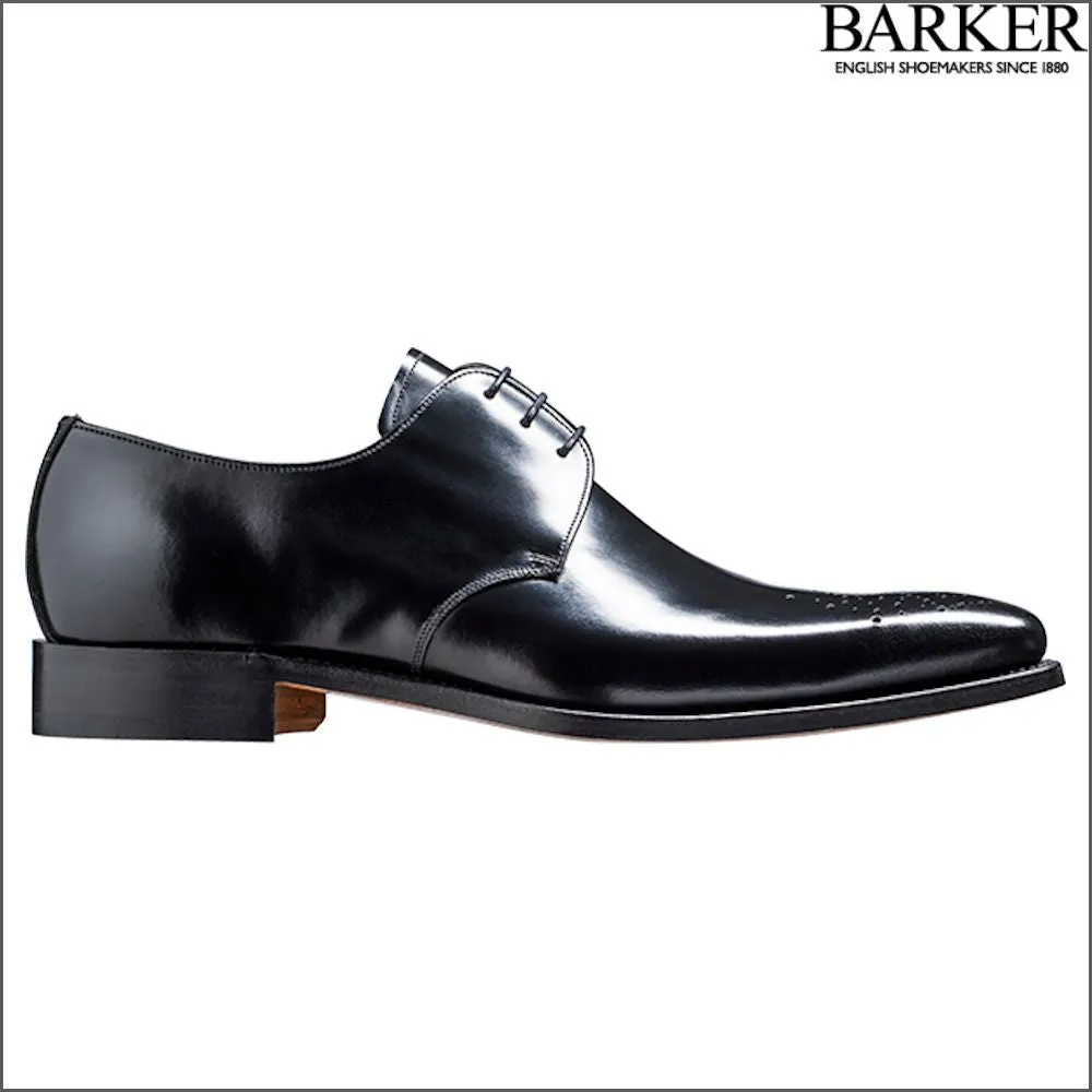 Darlington Barker Black Glossy Hi-Shine Derby Shoes