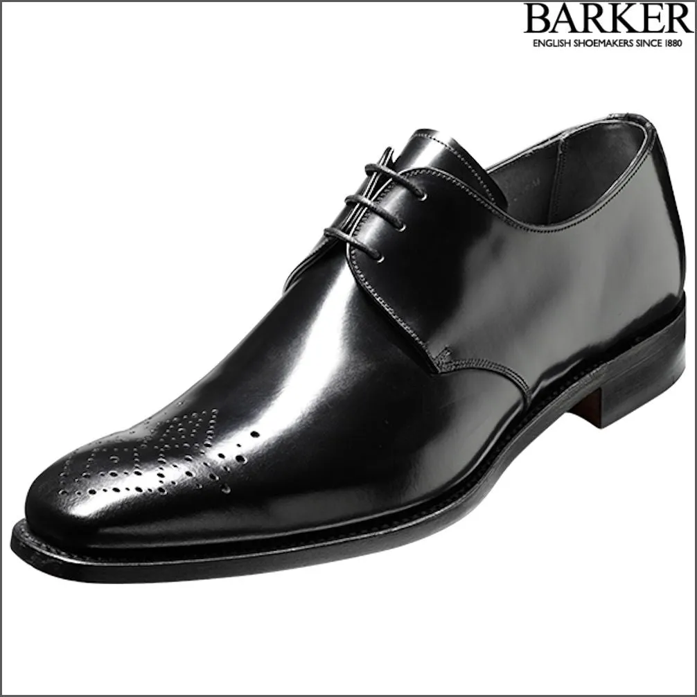 Darlington Barker Black Glossy Hi-Shine Derby Shoes