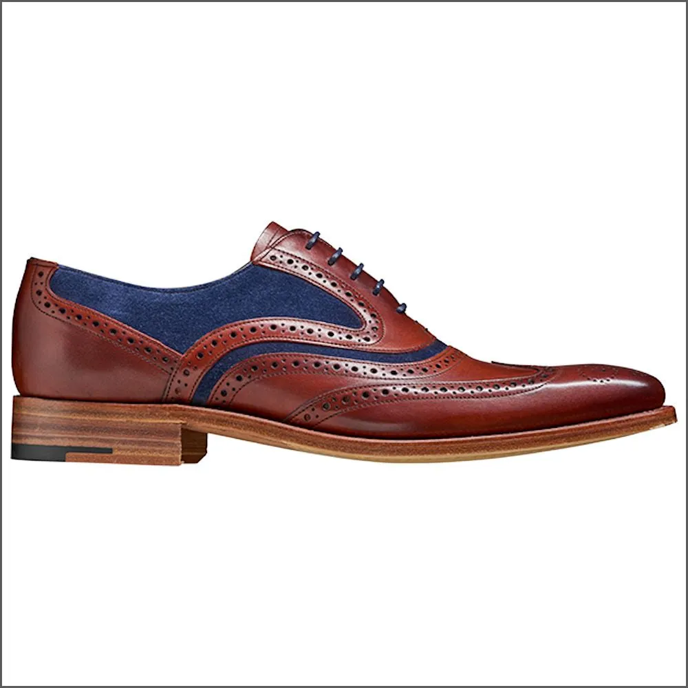 Barker McClean Rosewood Calf / Navy Suede  