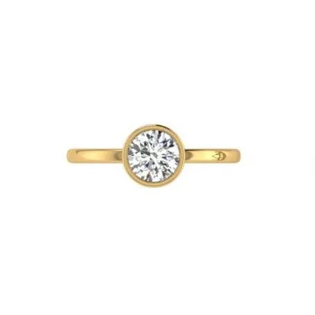 Bezel Set Diamond Solitaire Engagement Ring