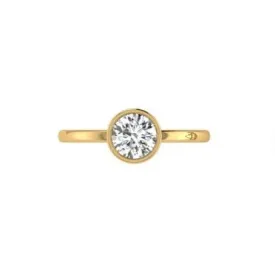 Bezel Set Diamond Solitaire Engagement Ring