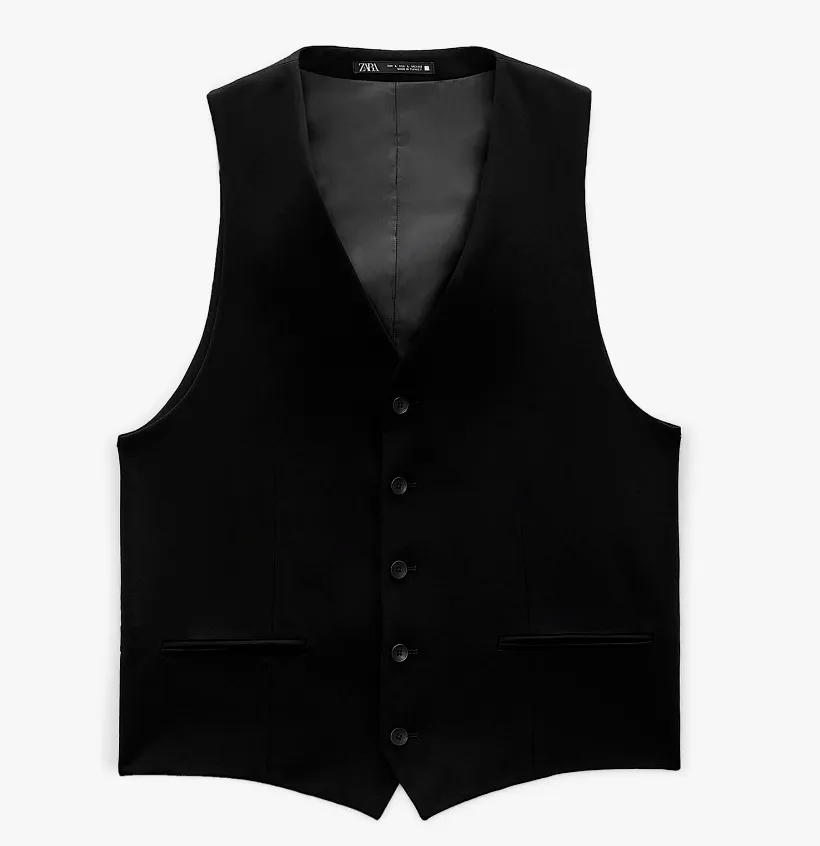 Black Formal Business Waistcoat