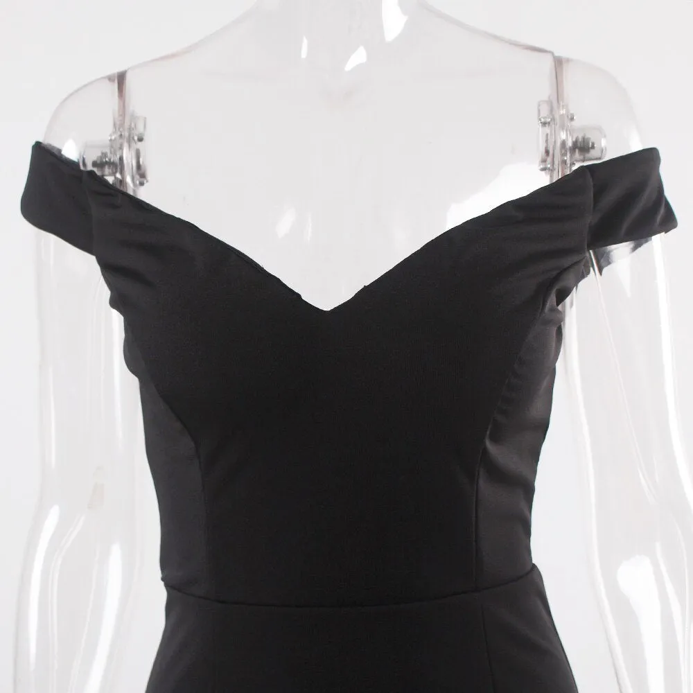 Black Off The Shoulder Formal Dress