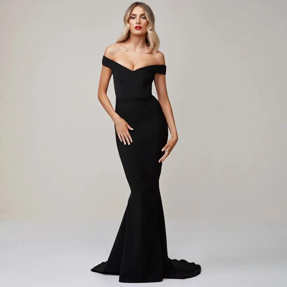 Black Off The Shoulder Formal Dress