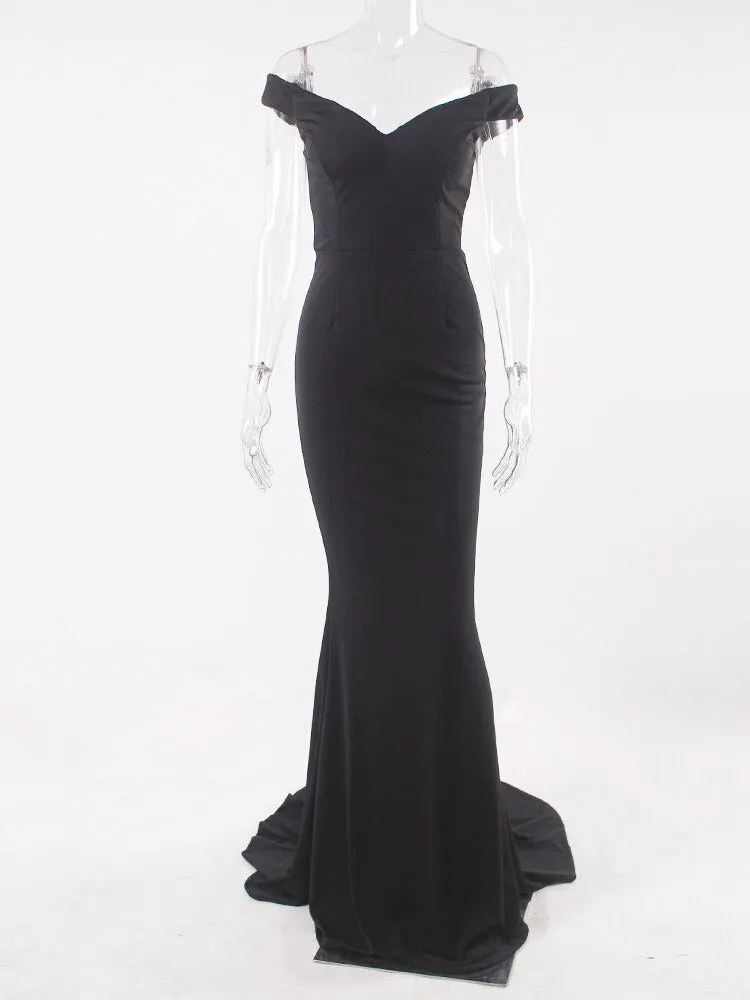 Black Off The Shoulder Formal Dress