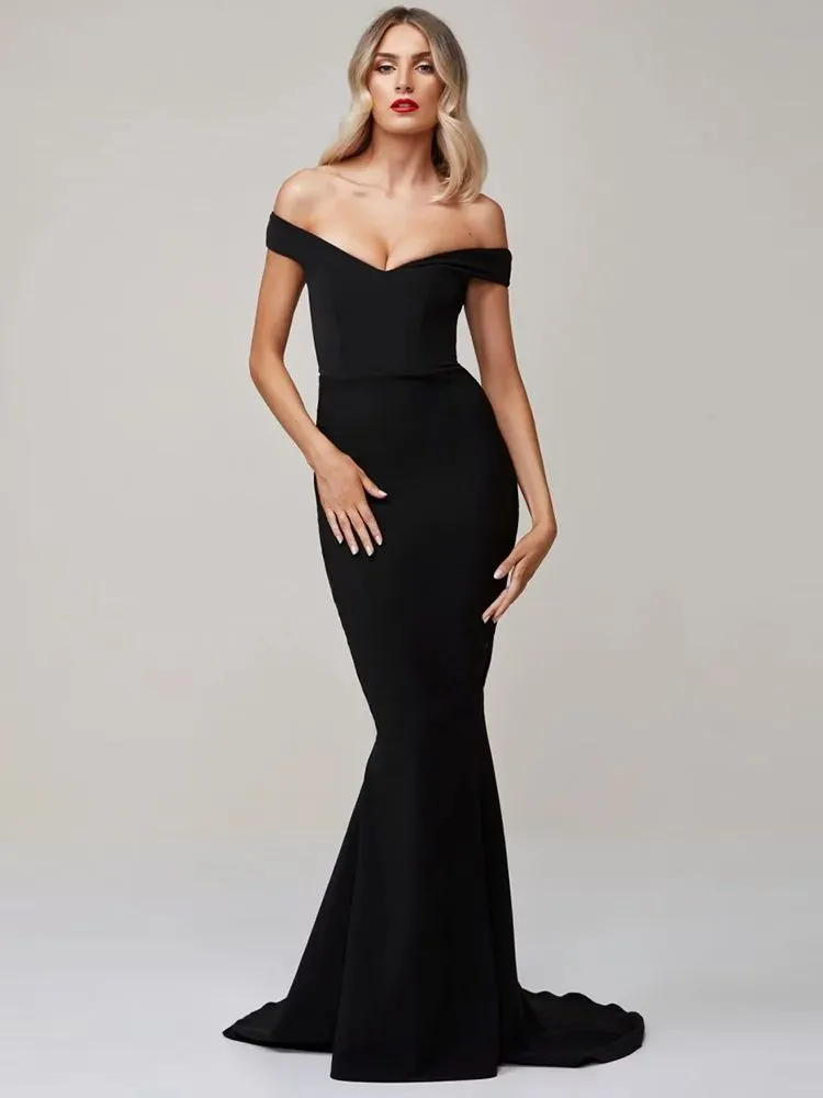 Black Off The Shoulder Formal Dress