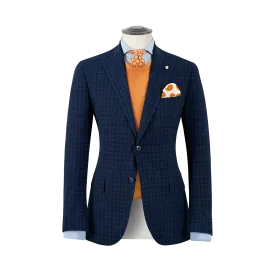 BLUE DAMIER TONE ON TONE SUIT