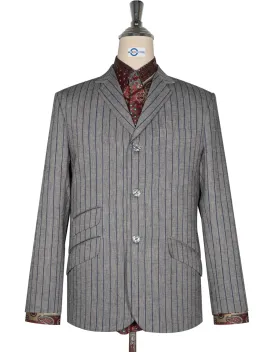 Boating Blazer - Grey and Blue Striped Blazer