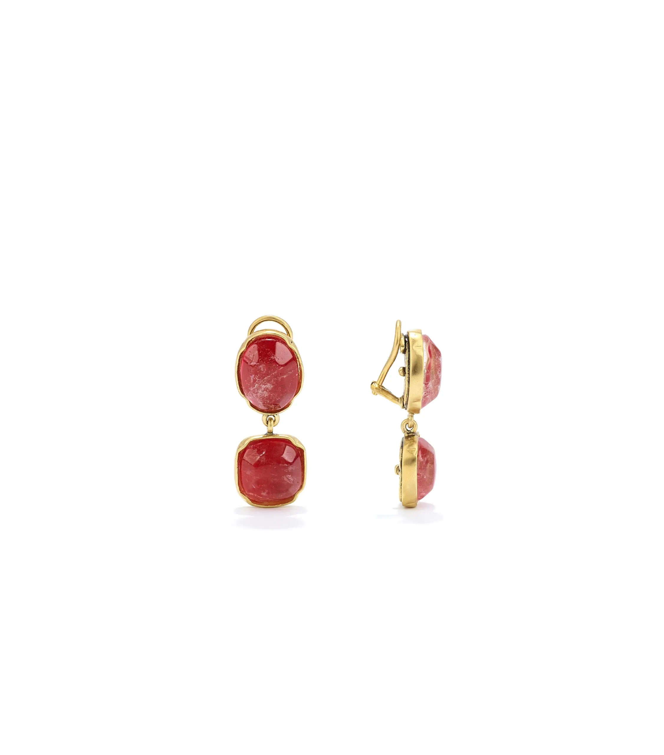 Boucles d'oreilles Clip Double Cabochons