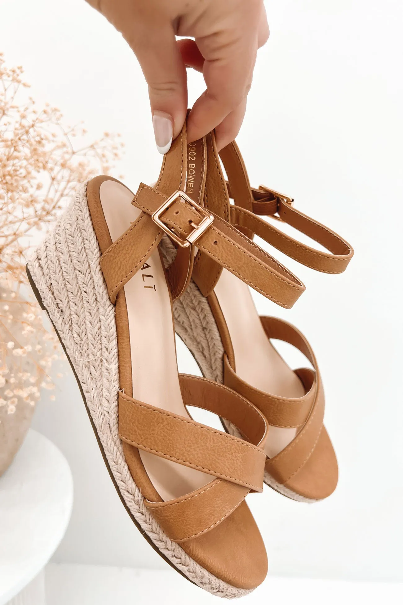 Bowen Rope Wedge Caramel Softee