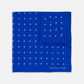 Bright Blue Spot Silk Pocket Square