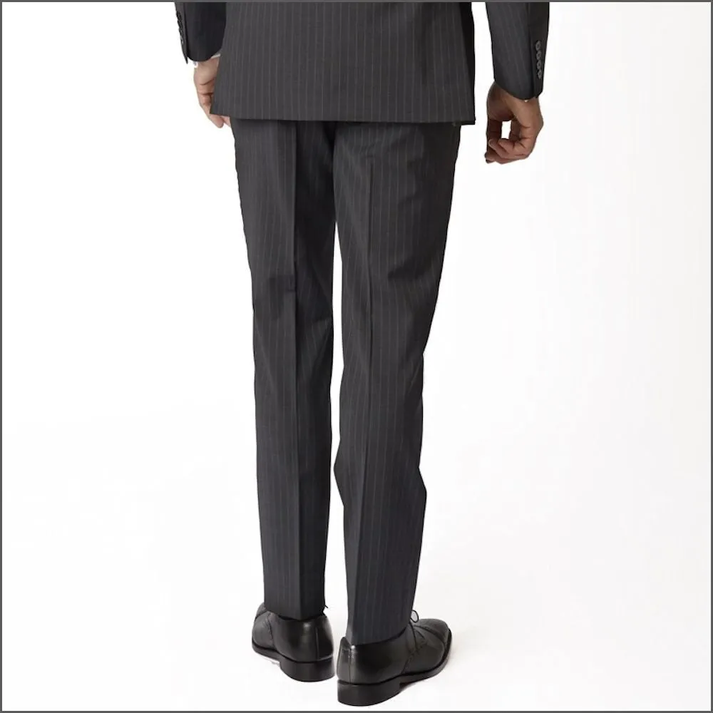 Brook Taverner Avalino Charcoal Pinstripe Washable Crease Resistant 2 Pic Travel Suit**