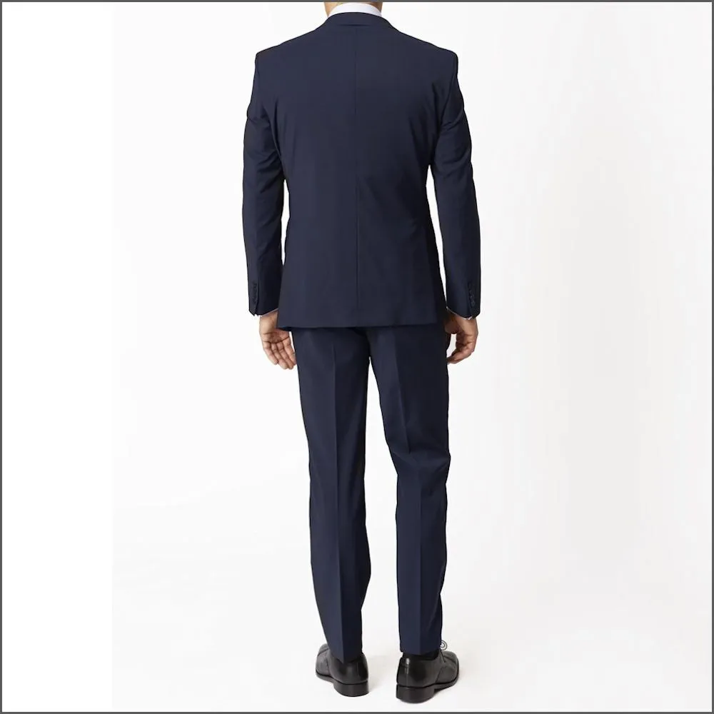 Brook Taverner Avalino Navy Washable Crease Resistant 2 Pic Travel Suit-