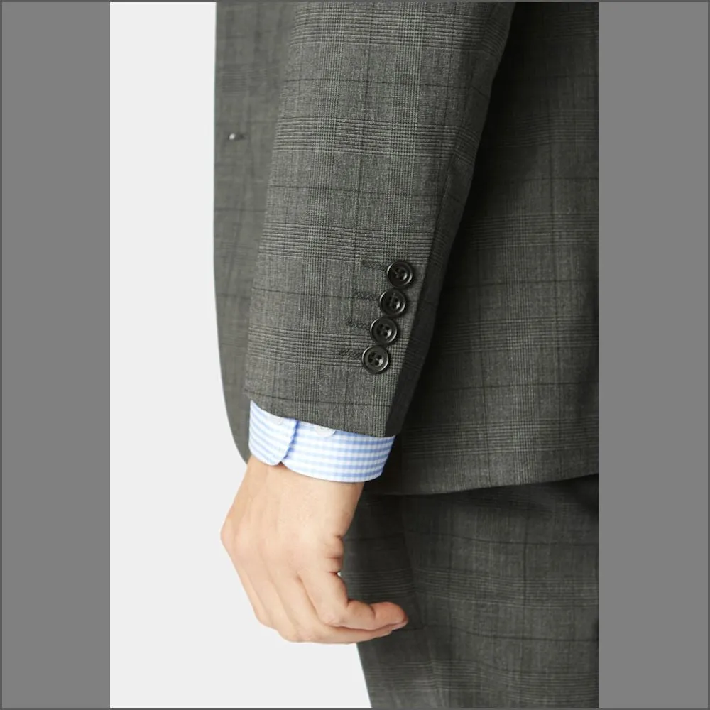 Brook Taverner Cassino Grey Check Washable Suit-