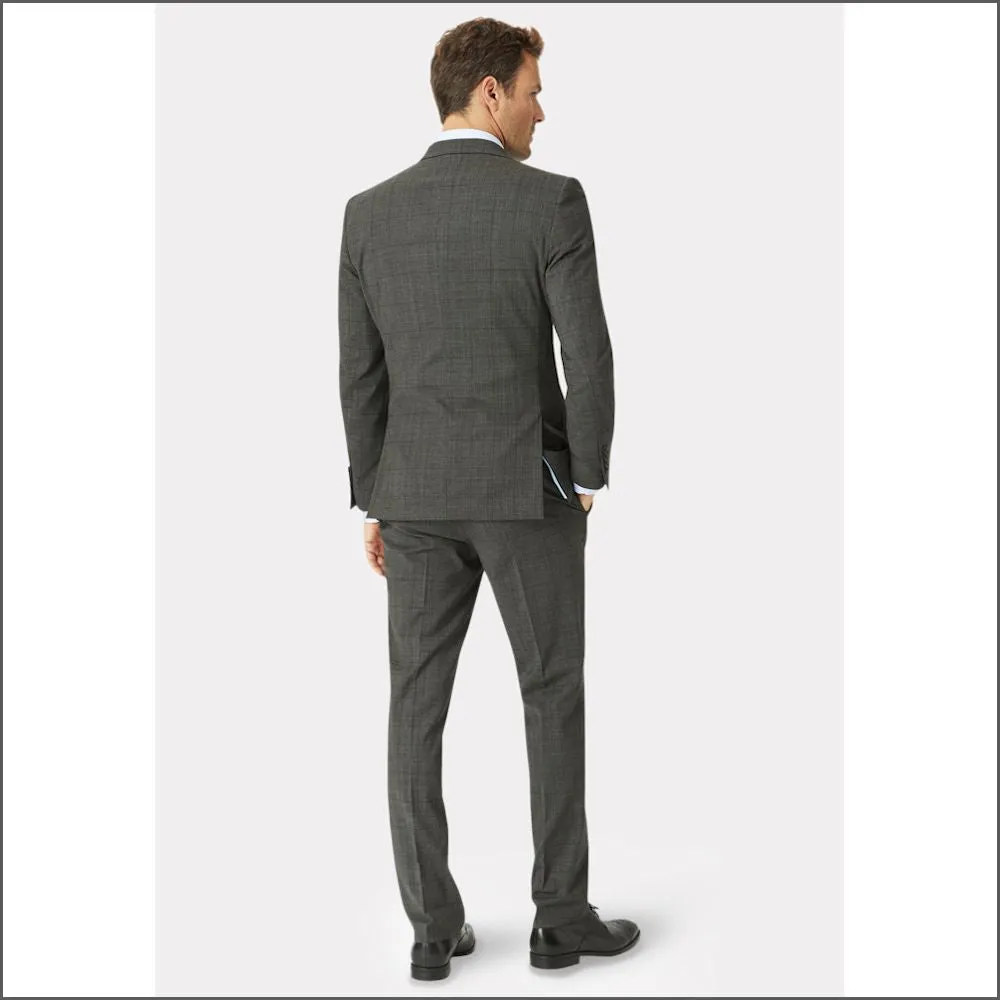 Brook Taverner Cassino Grey Check Washable Suit-