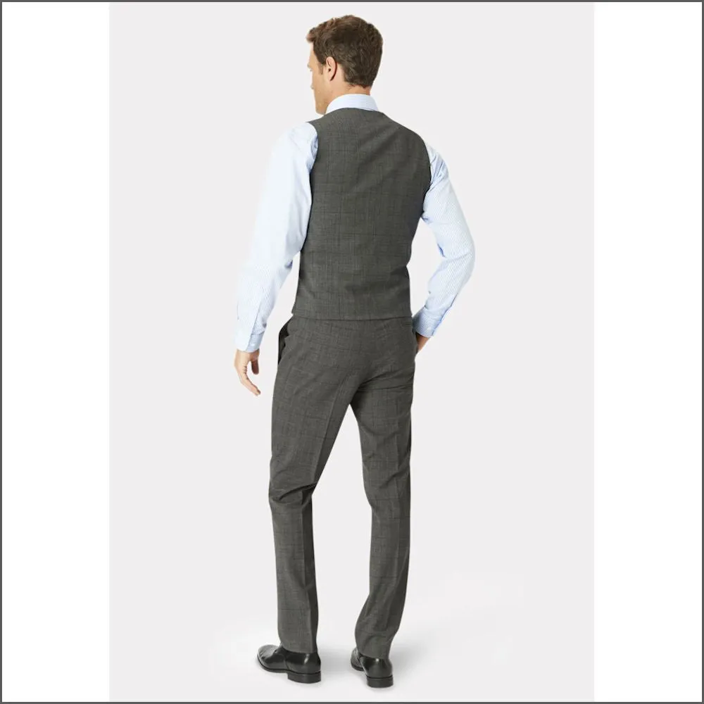 Brook Taverner Cassino Grey Check Washable Suit-