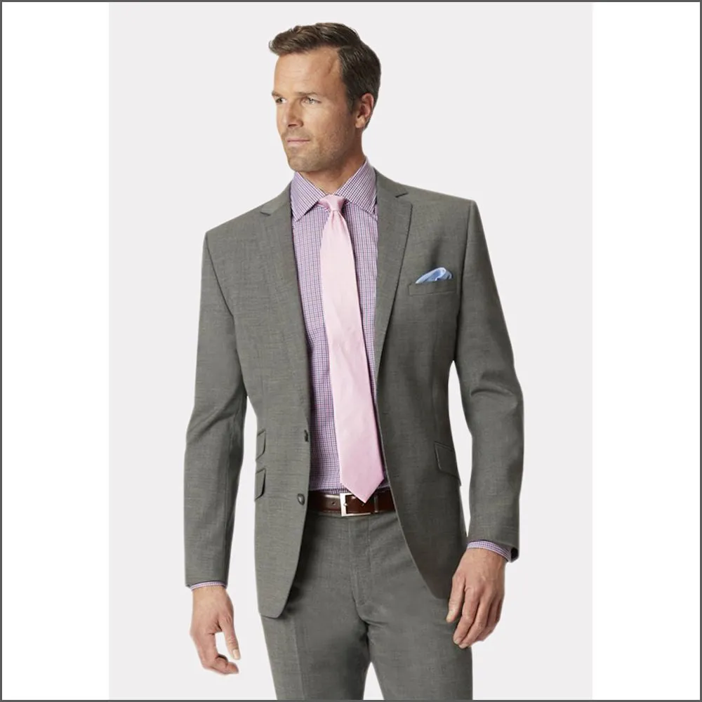 Brook Taverner Cassino Grey Fashion Fit Washable Crease Resistant Suit**