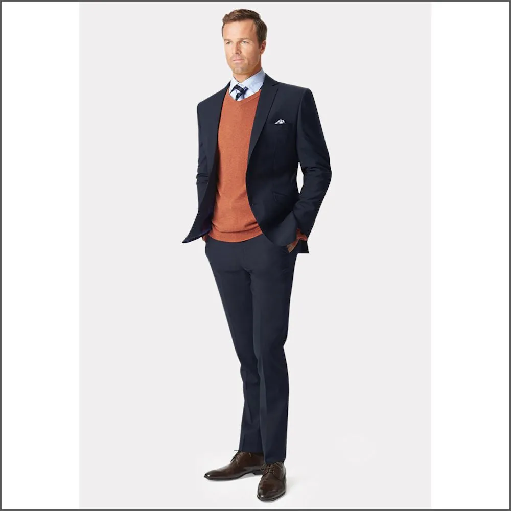 Brook Taverner Cassino Navy Fashion Fit Washable Crease Resistant Suit-