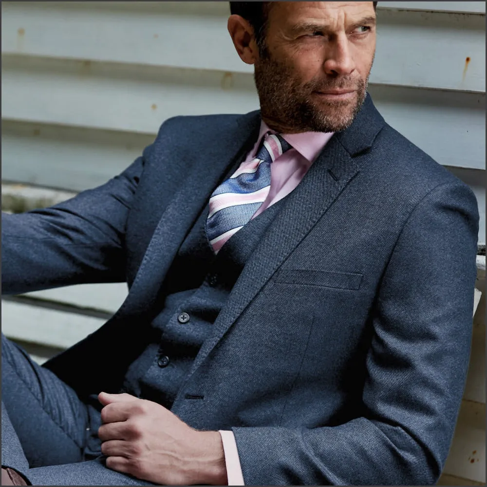 Brook Taverner Clifford Navy Donegal Wool Suit - Waistcoat Optional//