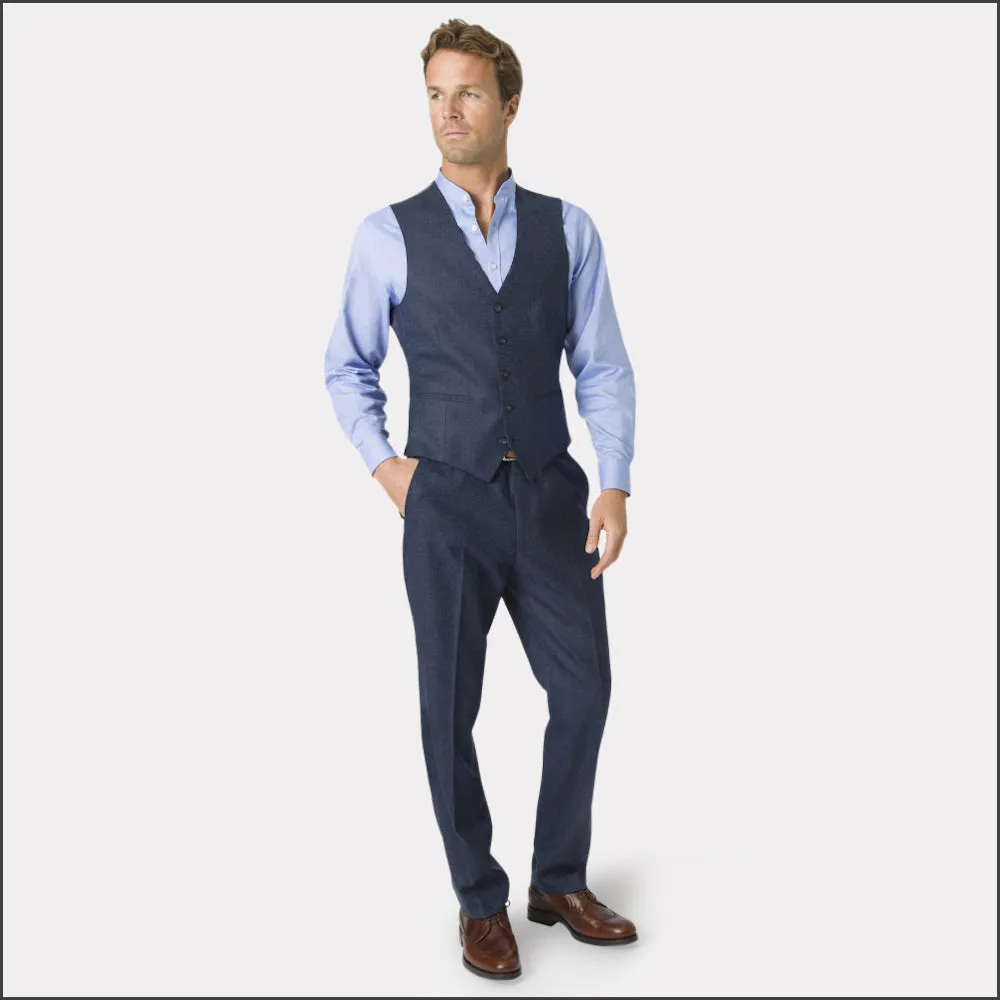 Brook Taverner Clifford Navy Donegal Wool Suit - Waistcoat Optional//