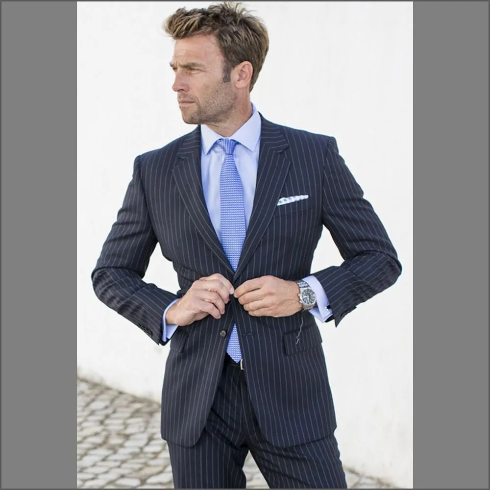 Brook Taverner Epsom Navy Pinstripe Super 110's Suit-