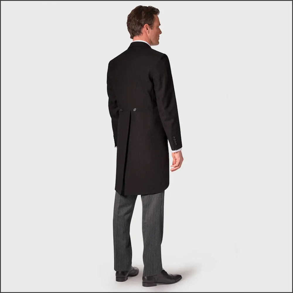 Brook Taverner Regular Fit Black Pure New Wool Morning Suit>