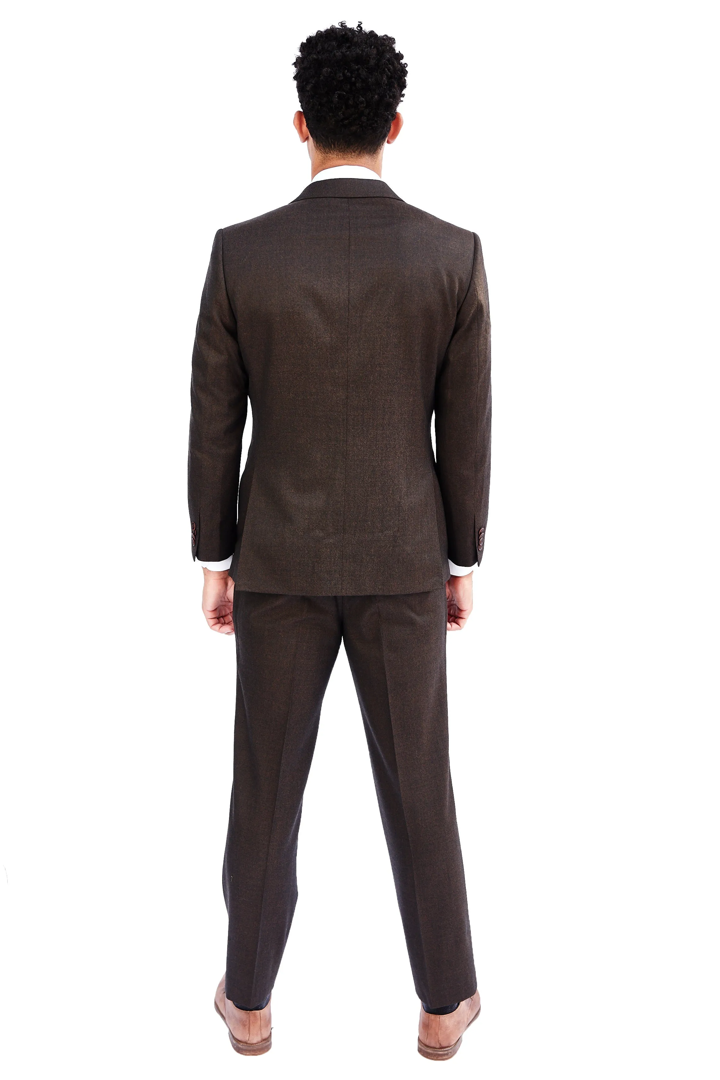 Brown Sharkskin 3 Piece Suit