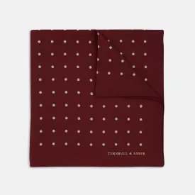 Burgundy Spot Silk Pocket Square