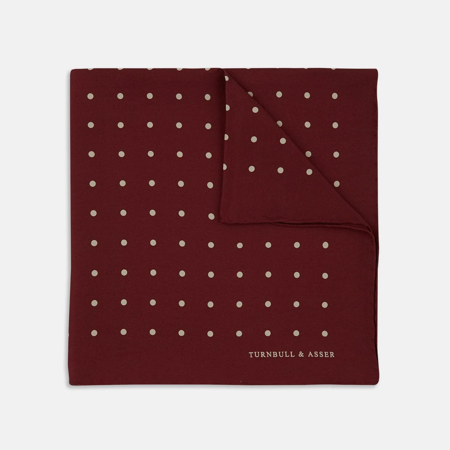 Burgundy Spot Silk Pocket Square