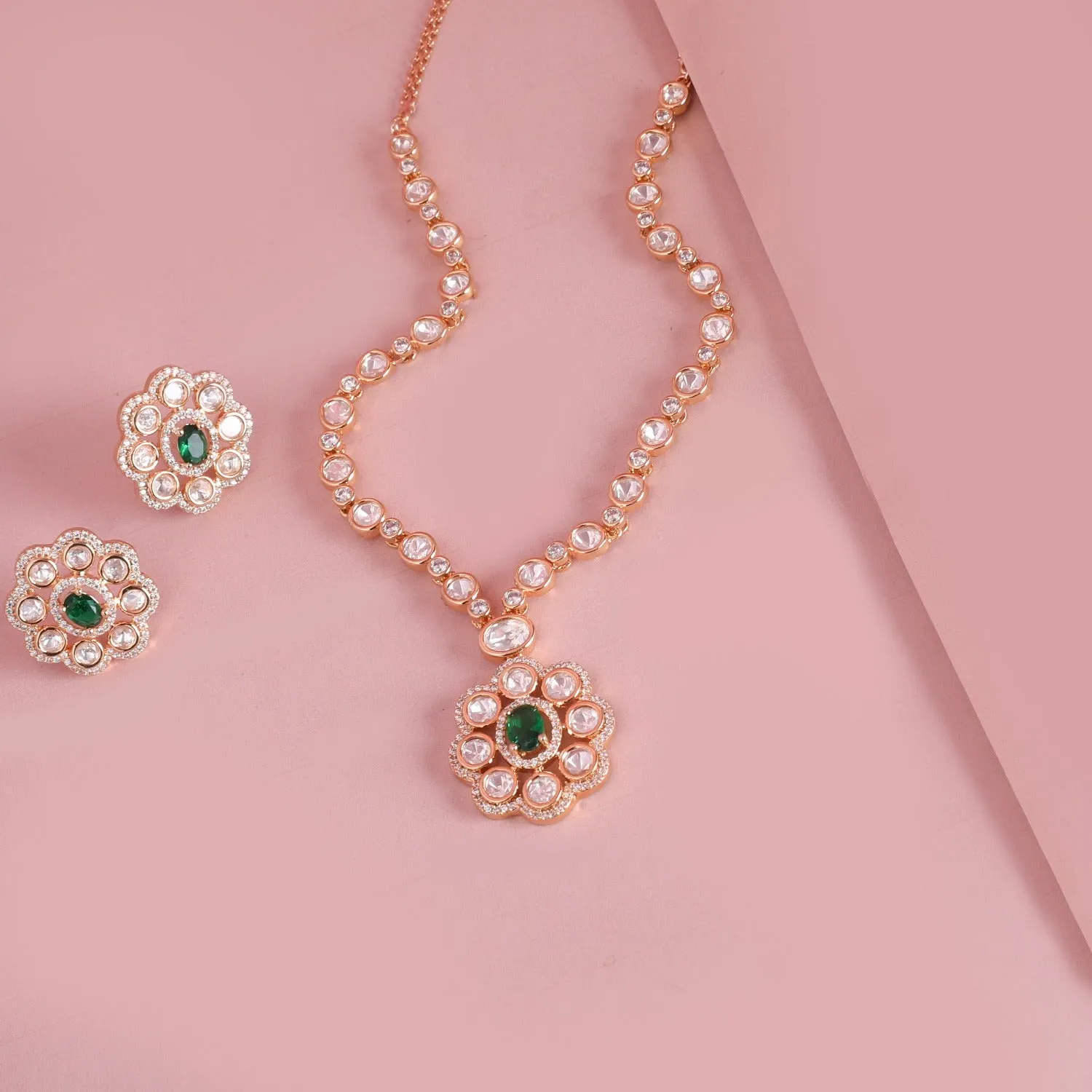 Calla Floral Kundan Necklace Set