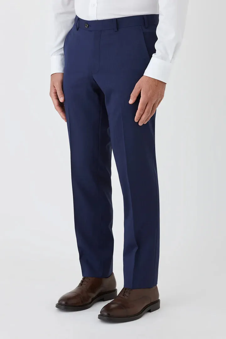 Cambridge - Pure Wool Interceptor Suit Pant - Wool - Black | Bright Navy