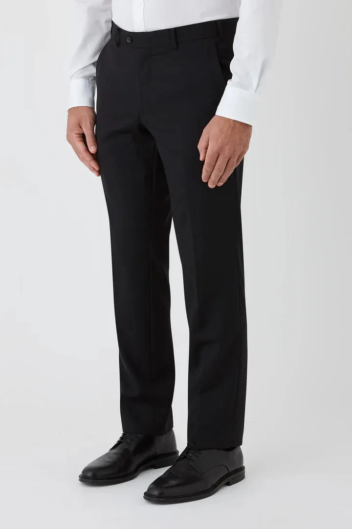 Cambridge - Pure Wool Interceptor Suit Pant - Wool - Black | Bright Navy