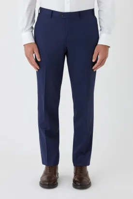 Cambridge - Pure Wool Interceptor Suit Pant - Wool - Black | Bright Navy