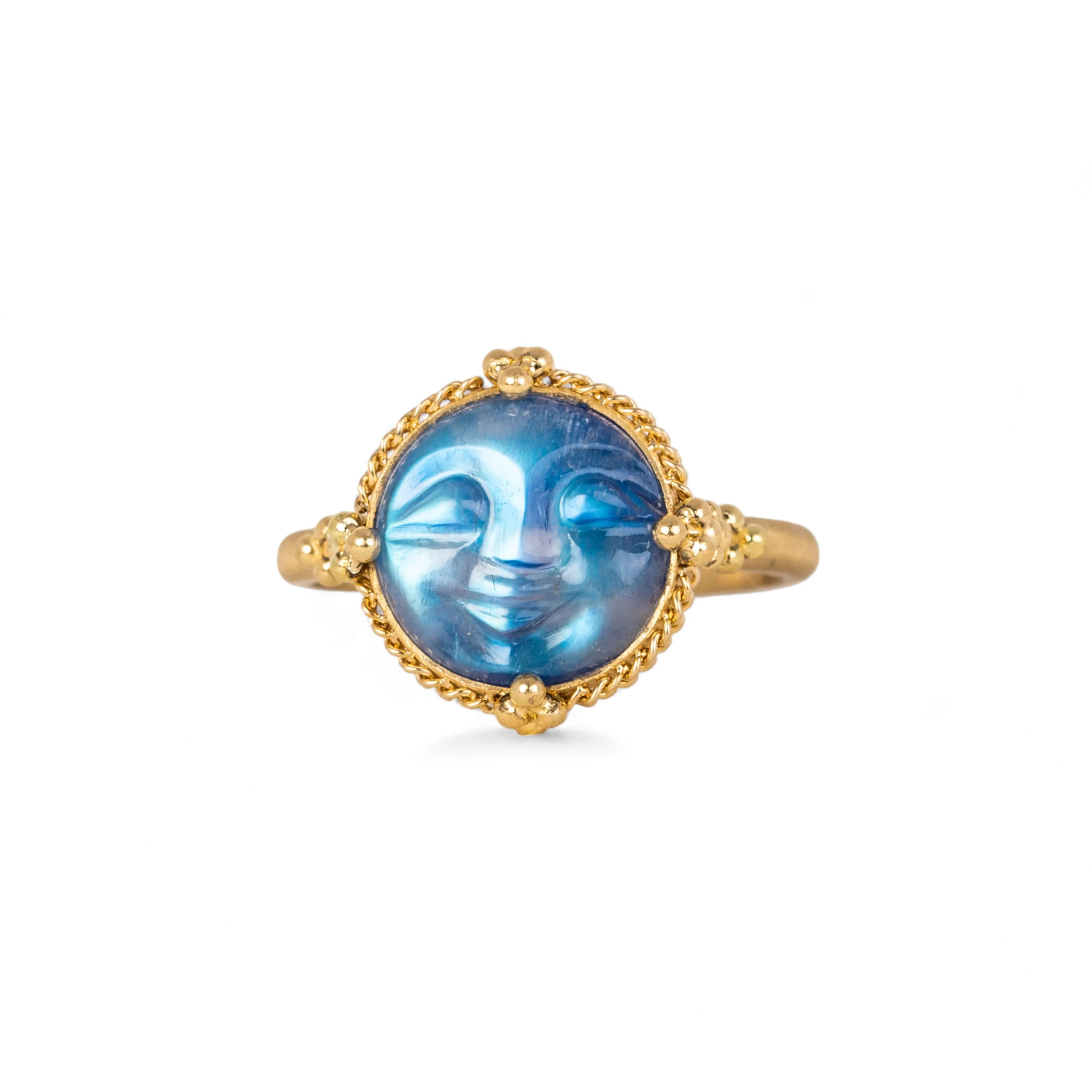 Carved Moon Face Ring