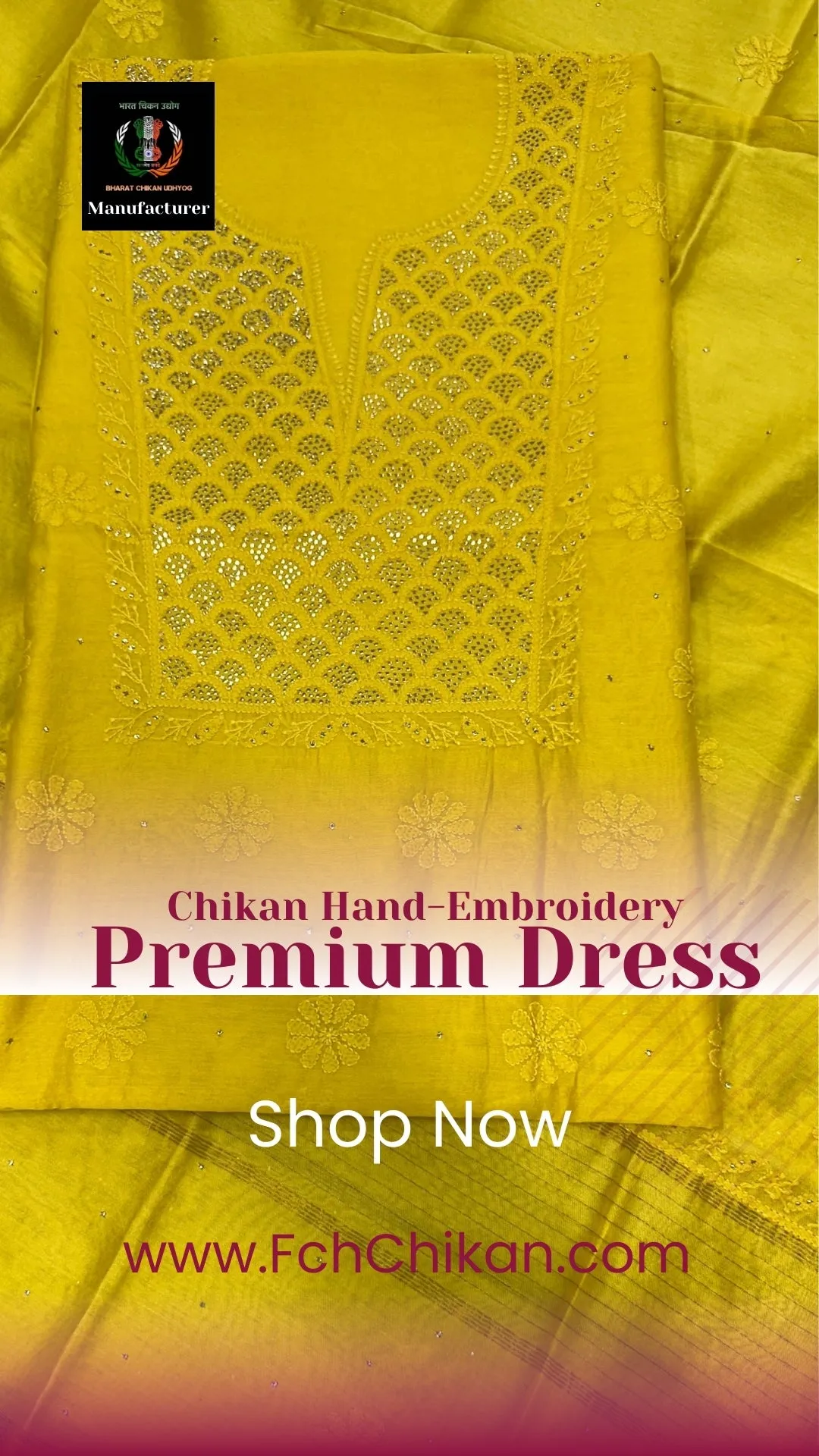 Chikan hand EMBROIDERED chanderi silk suits