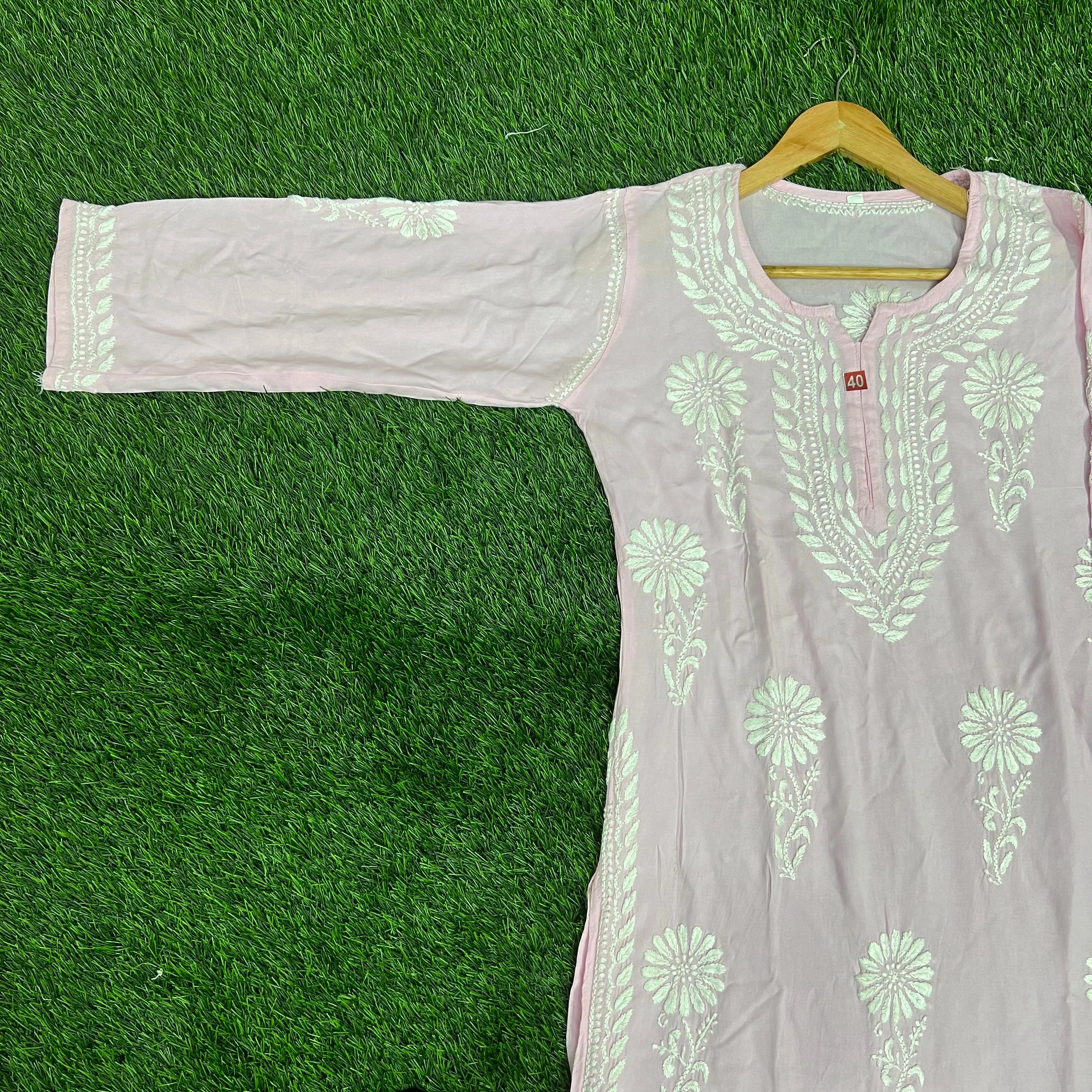 Chikan Handwork Rayon Kurti