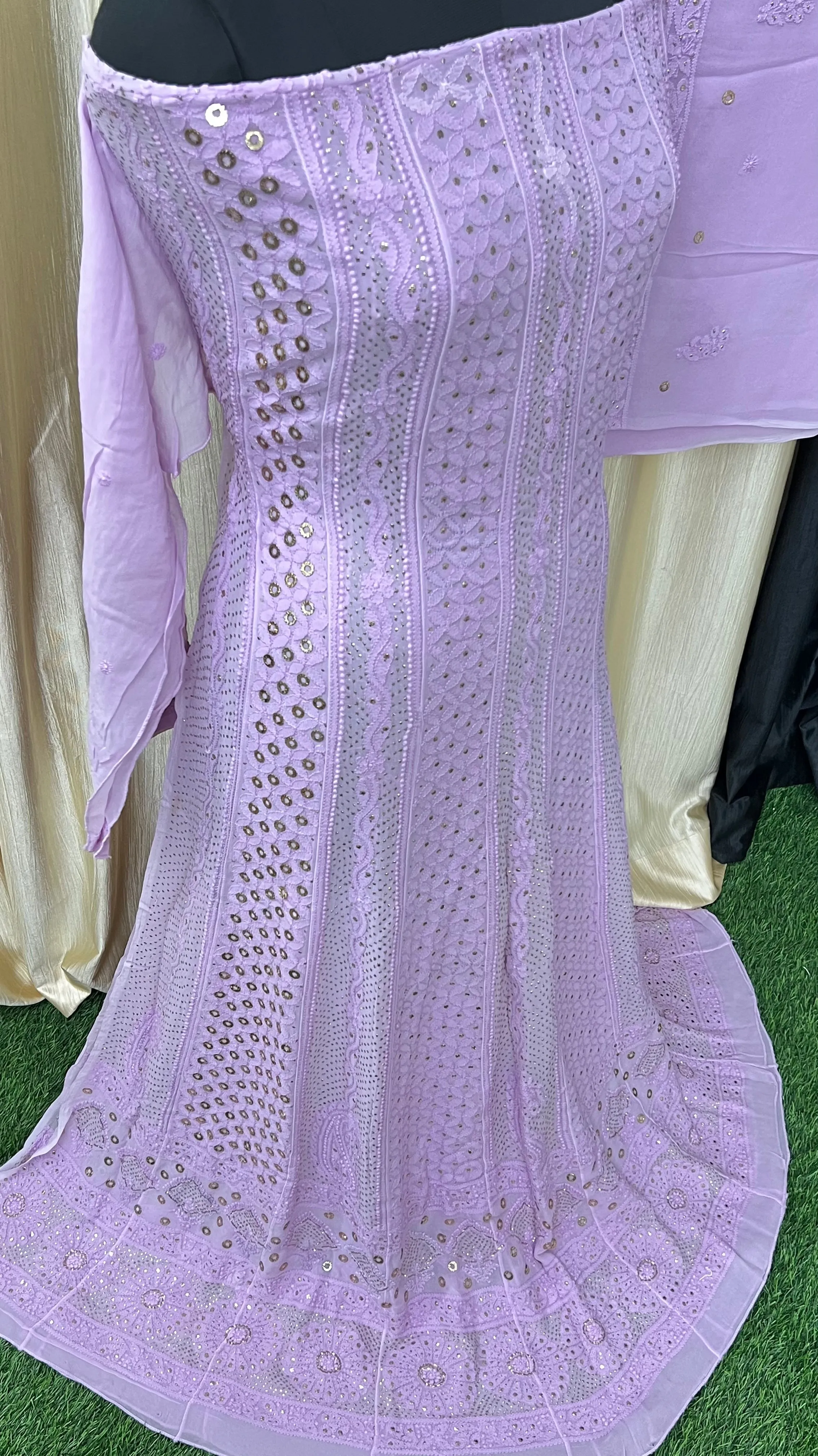 Chikankari Anarkali | Viscose Georgette Anarkali | Designer Anarkali with Dupatta |  Festive Anarkali Dress