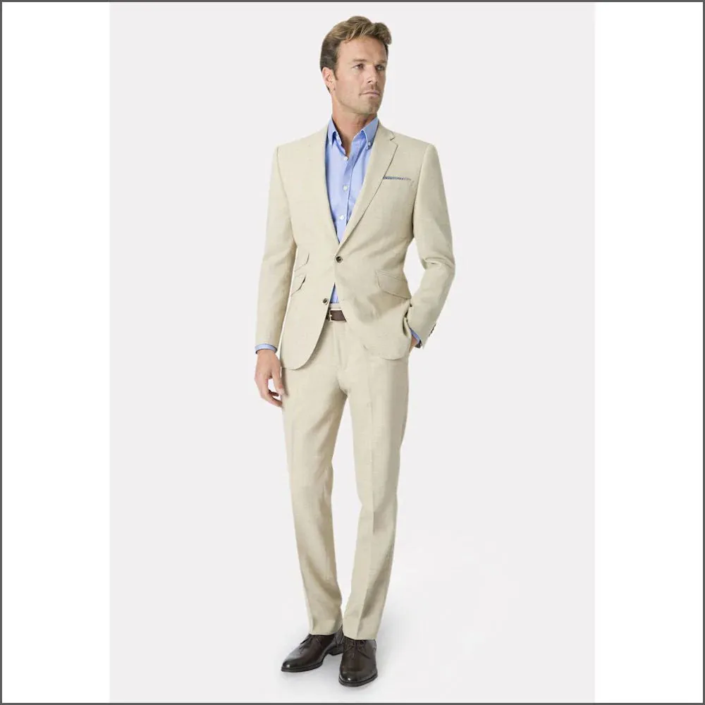 Constable Tailored Fit Natural Linen Mix 2 Piece Suit from Brook Taverner>