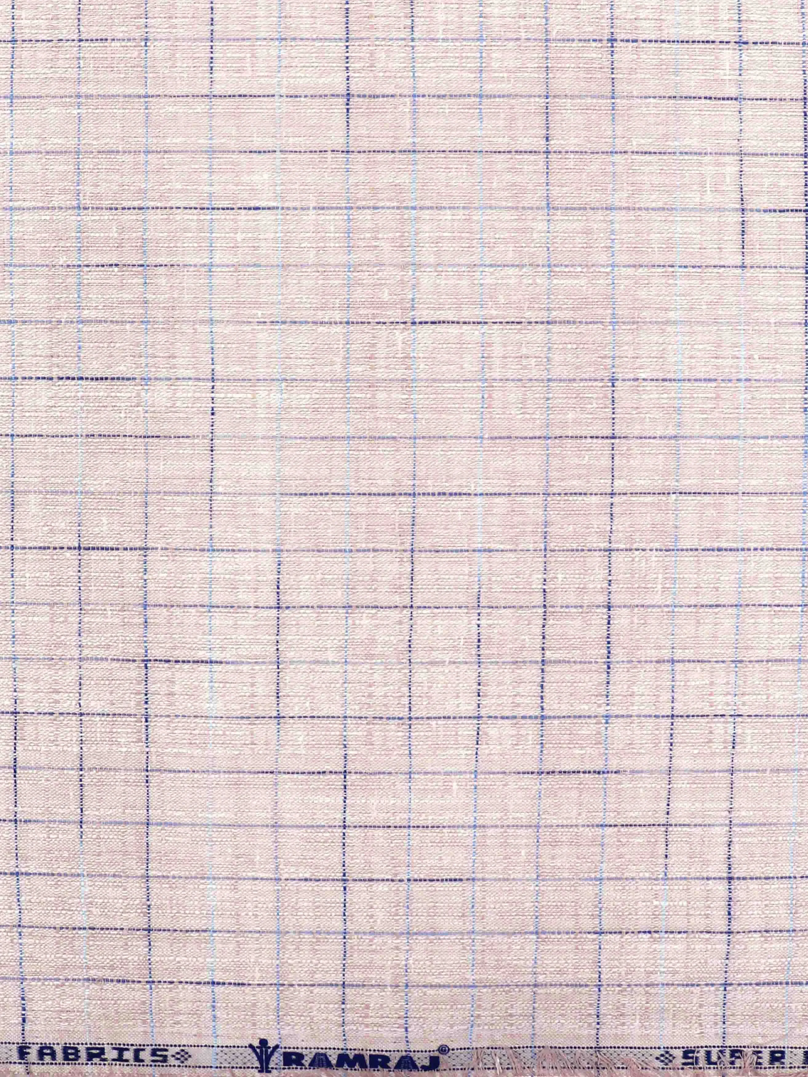 Cotton Colour Checked Shirt Fabric Light Pink Galaxy Art