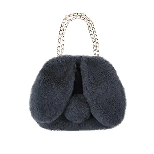 Crossbody Bags for Women Faux Fur Bunny Shoulder Bag Small Cute Purse for Girls