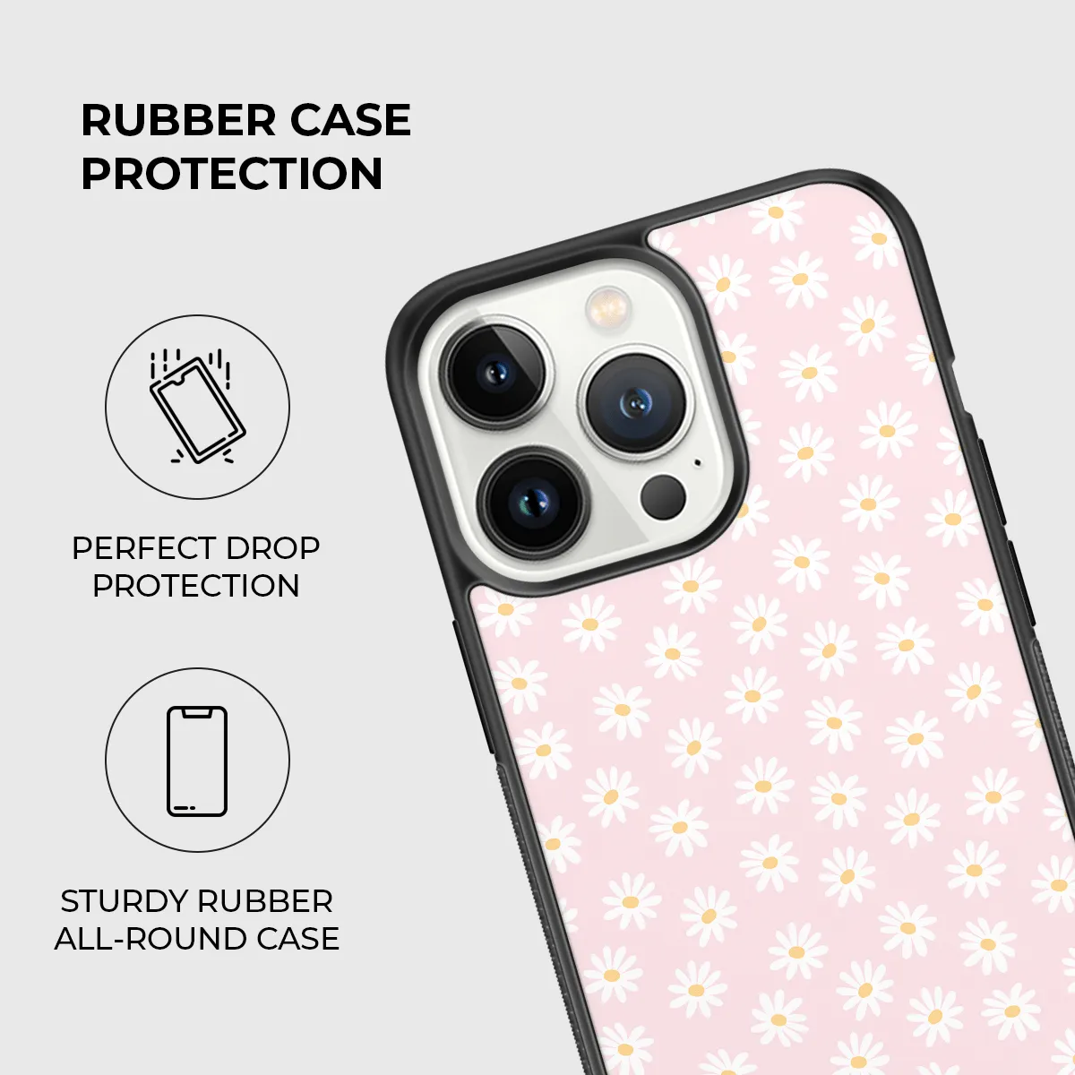 Cute Daisies Rubber Phone Case