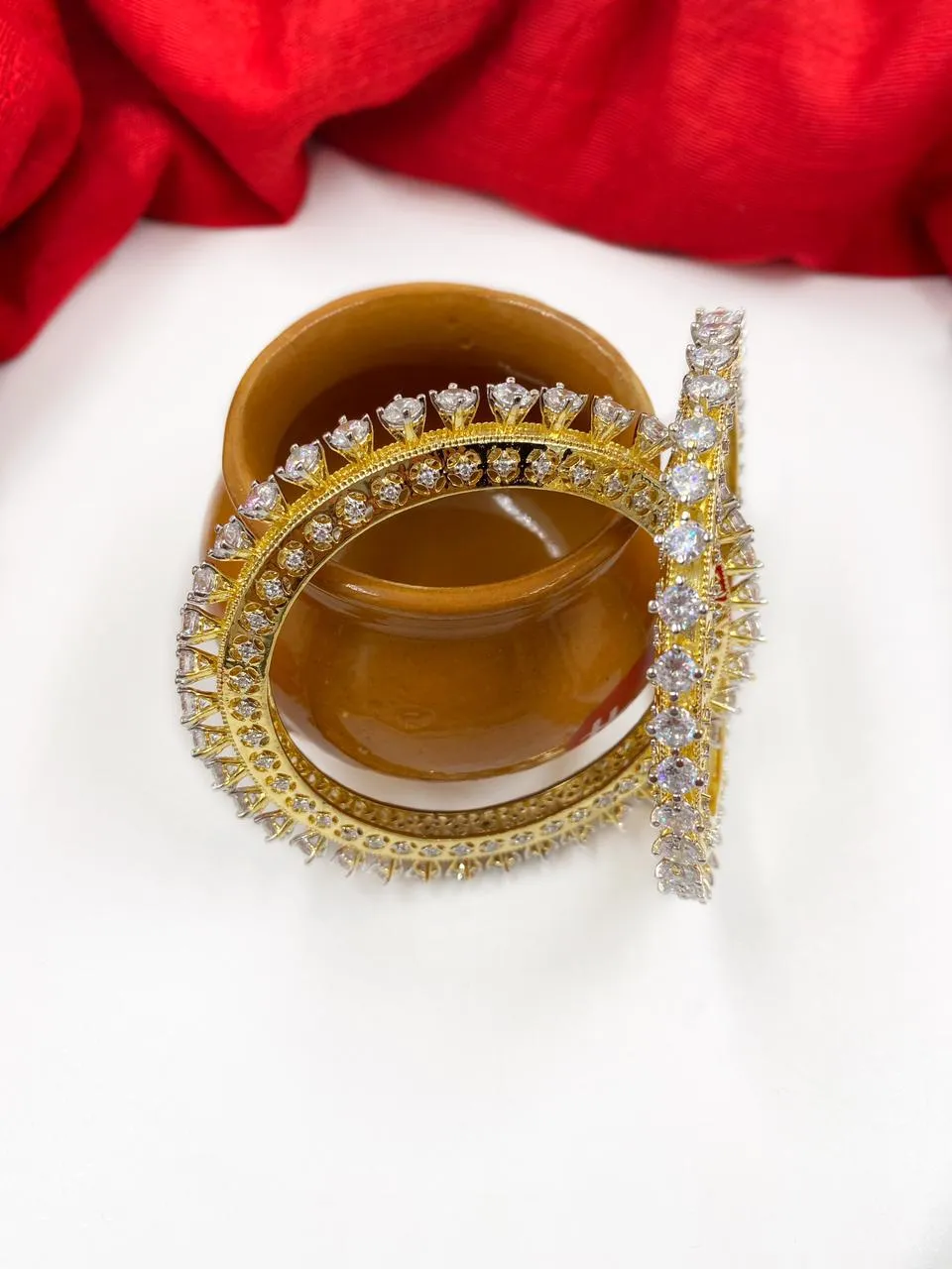 CZ Diamond Pacheli Bangles For Women By Gehna Shop