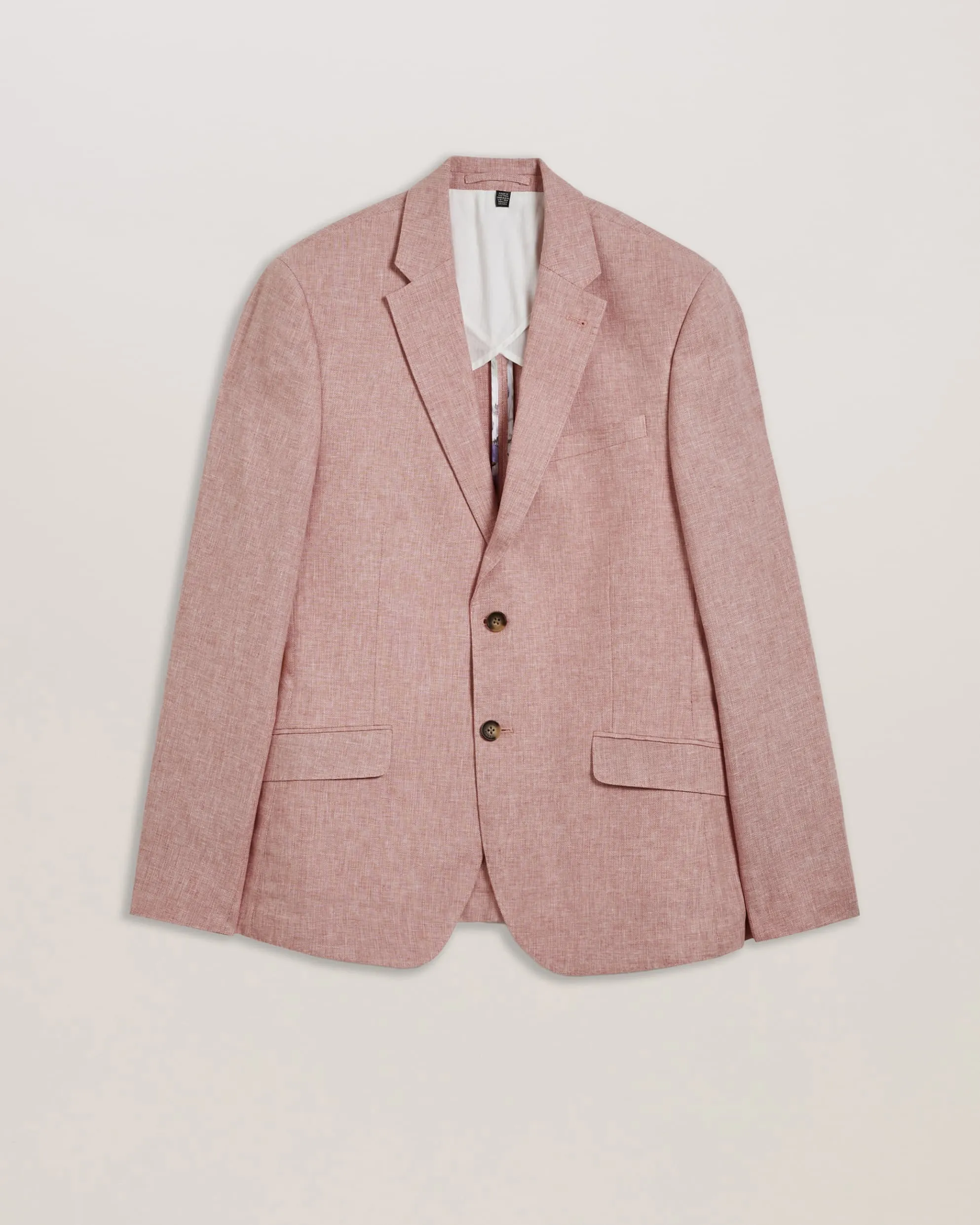 Damaskj Slim Fit Linen Blazer Lt-Pink