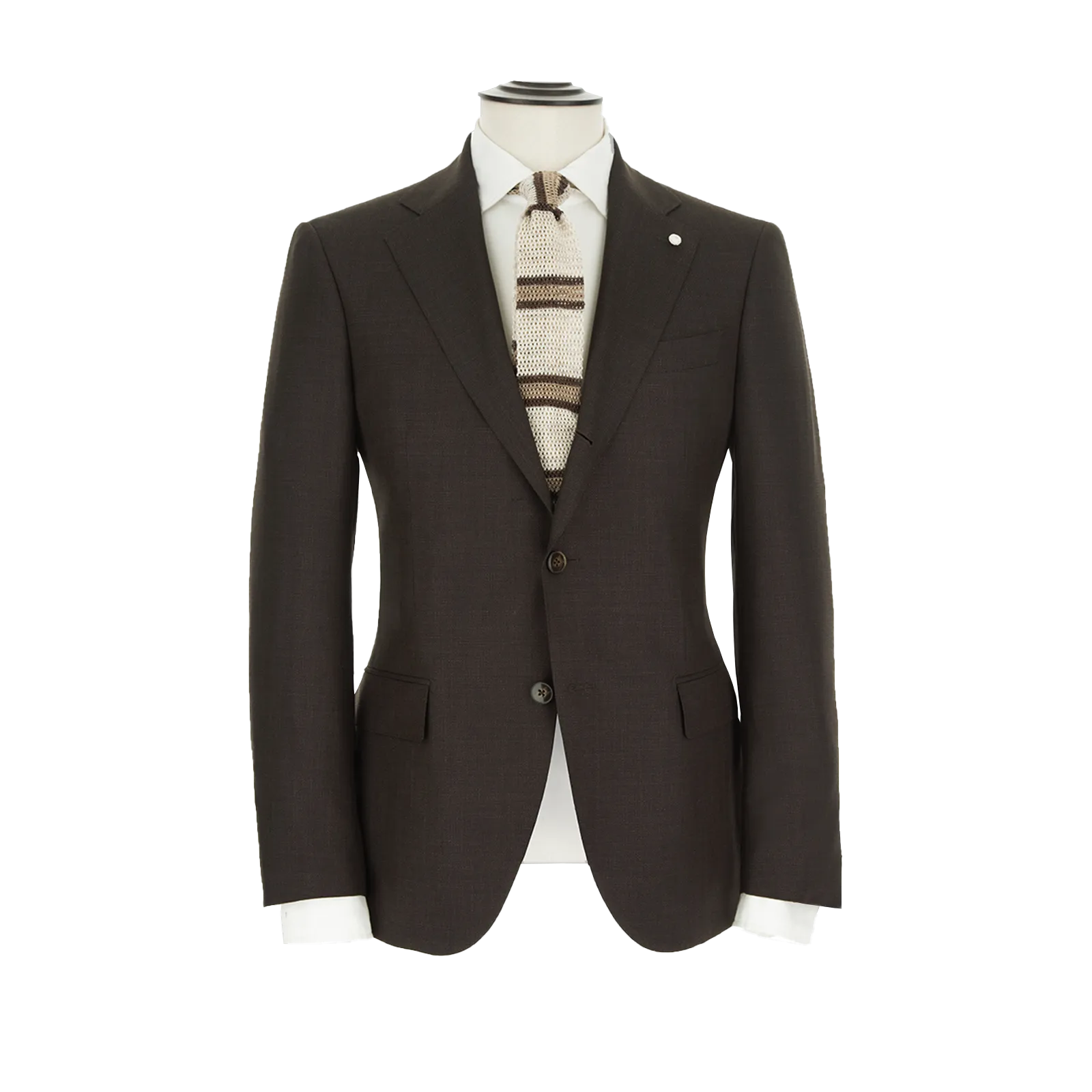 DARK BROWN THREE ROLL 2 SUIT IN WOOL