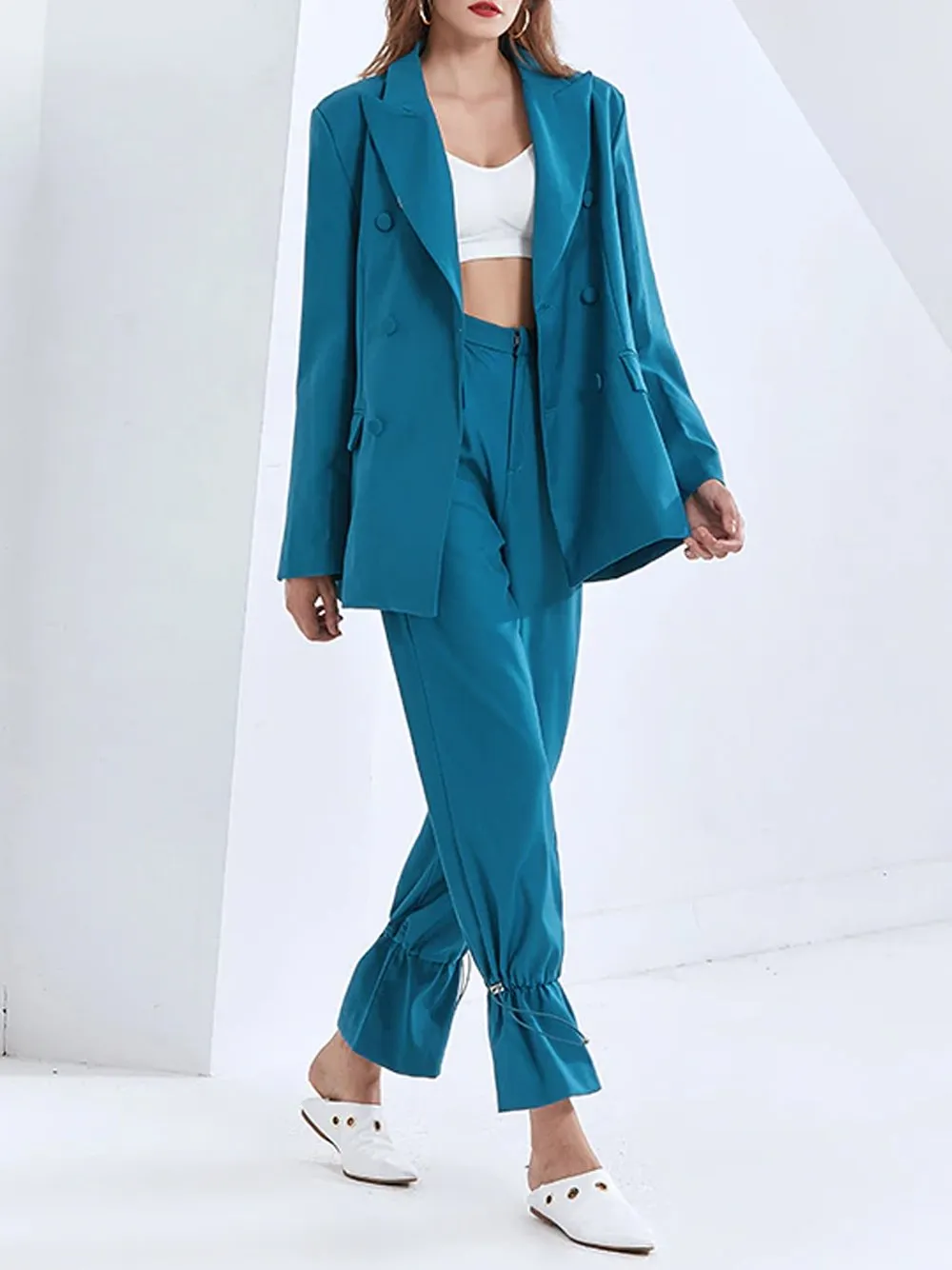 Drawstring Oversized Pantsuit