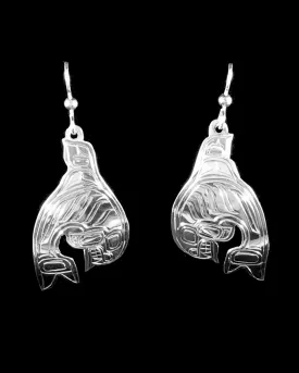 Earrings- L. Chilton, Silver, Killer Whale