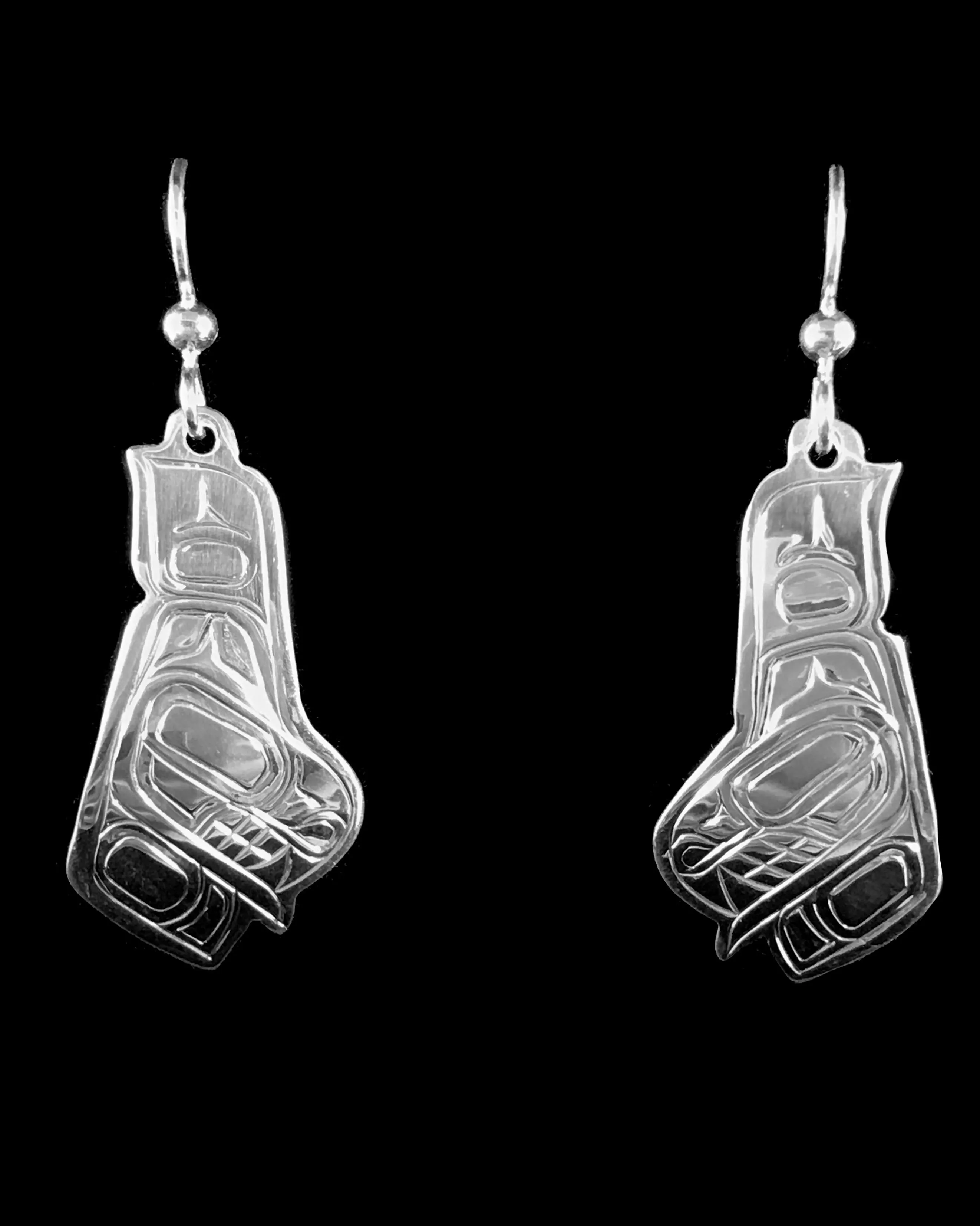 Earrings- L. Chilton, Silver, Killer Whale